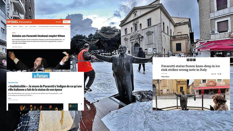 Pavarotti ‘ghiacciato’, il pasticcio di Pesaro fa il giro del mondo: dall’Europa all’America, passando per l’Africa Pavarotti ‘ghiacciato’, il pasticcio di Pesaro fa il giro del mondo: dall’Europa all’America, passando per l’Africa