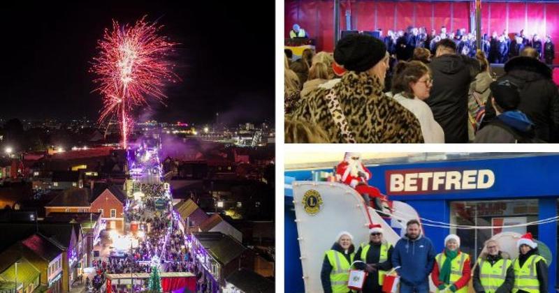 Hundreds enjoy festive fun as town's Christmas lights are switched on