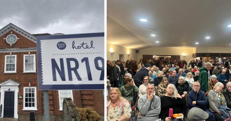 Anger over Norfolk's 'crisis hotel' comes to a head as 250 people pack out meeting
