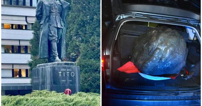 FOTO U Sloveniji odrezana i ukradena glava spomenika Titu, otkrivena u prtljažniku auta s hrvatskim tablicama