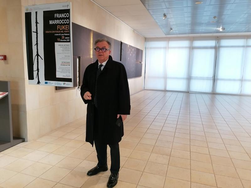 Franco Marrocco in Fukei, Veduta con foglie nel vento. Atrio del Rettorato Università degli Studi di Cassino e del Lazio Meridionale Viale dell’Università (Campus Folcara