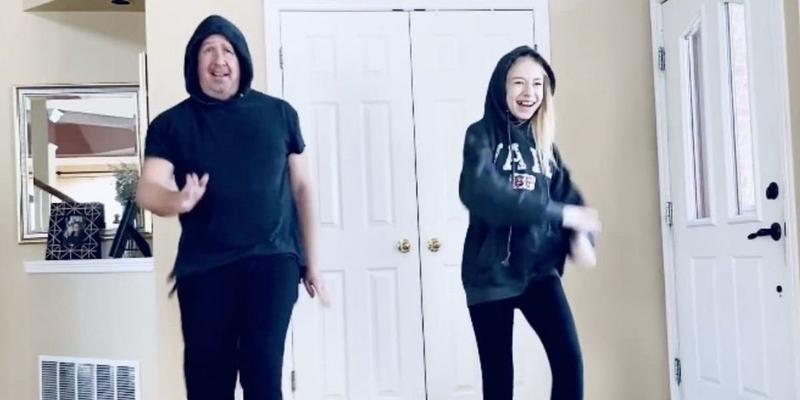 Dad in his 50s impresses the masses in adorable dance battle with his teen daughter