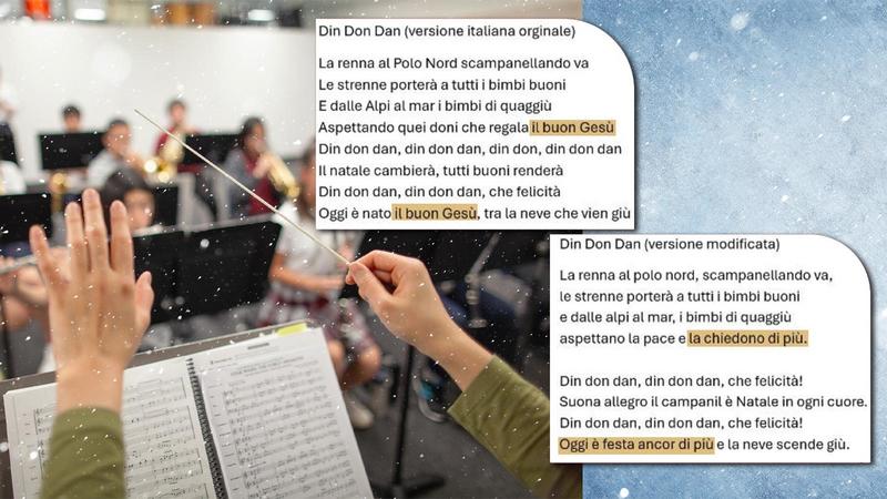 Gesù ‘eliminato’ dai canti natalizi, scuola riscrive il testo di Din Don Dan per la recita. La Lega insorge: “È inaccettabile”