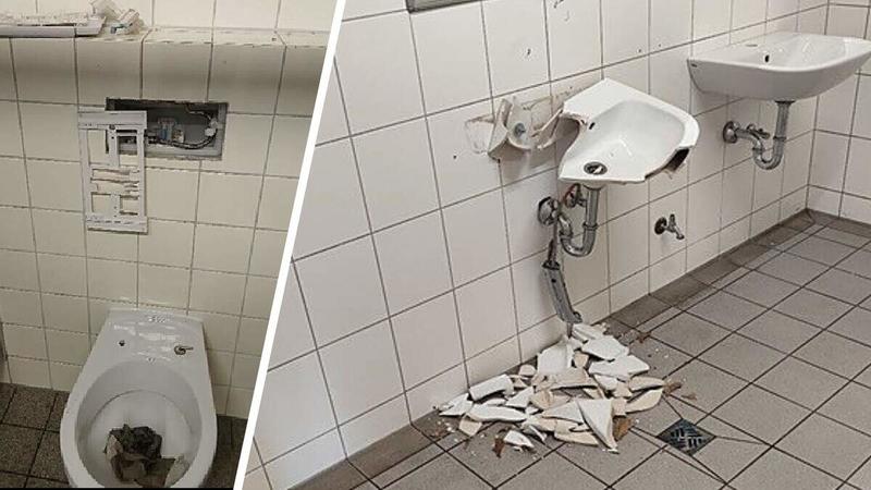 Premium Blinde Zerstörungswut auf Dürener Schultoiletten Premium Blinde Zerstörungswut auf Dürener Schultoiletten