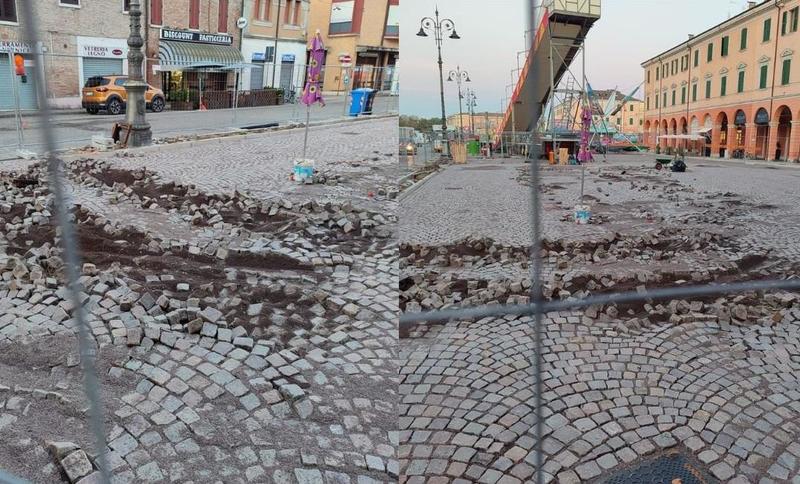 Copparo, vuole smontare la giostra ma distrugge la piazza