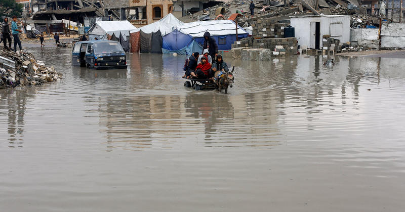 Gaza struggles to pull bodies from rubble as storms rock damaged buildings