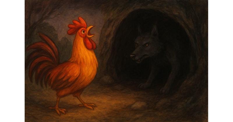 The Rooster and the Wolves of the Border Forest