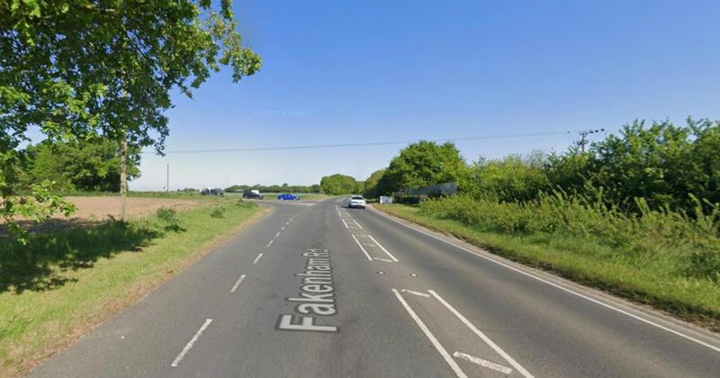 Major road blocked after crash between motorbike and car Major road blocked after crash between motorbike and car