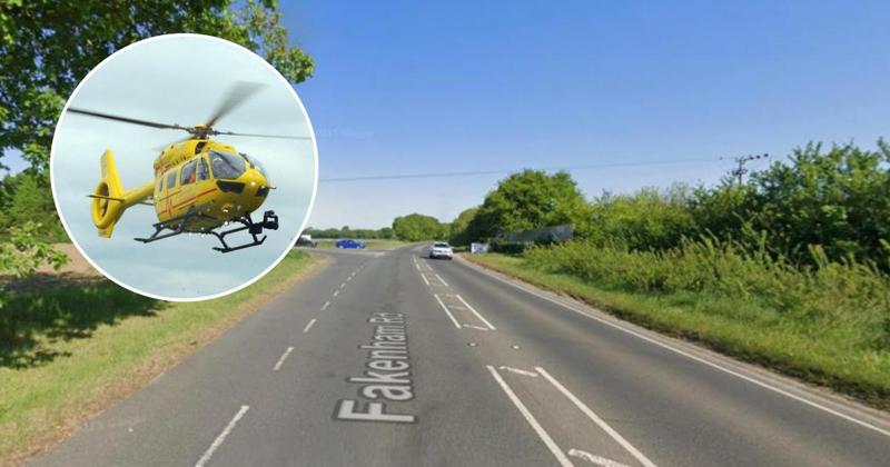 Man in hospital after air ambulance called to motorbike crash