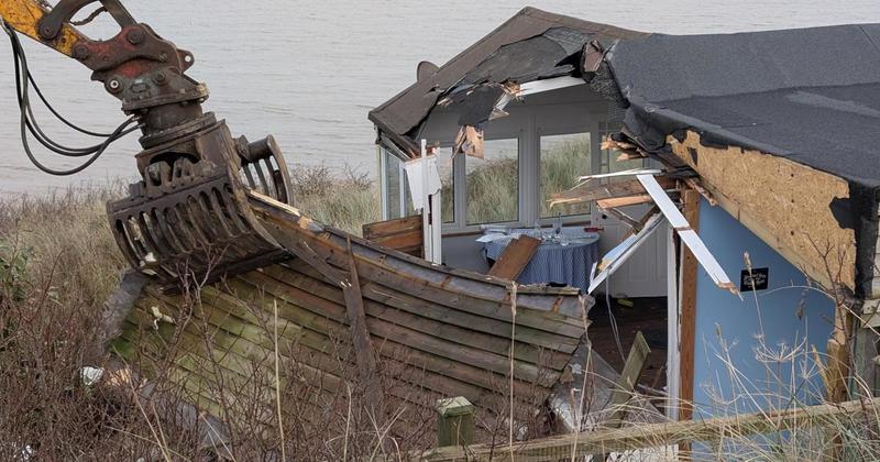 Dramatic footage shows second Hemsby home being ripped apart by demolition crew