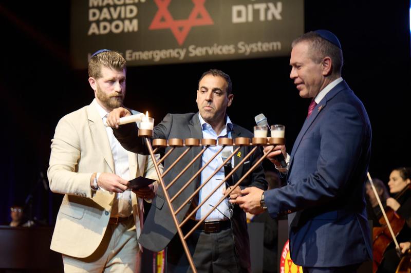 Lighting Hope: Eli Sharabi and Gilad Erdan at the MDA Hanukkah Gala