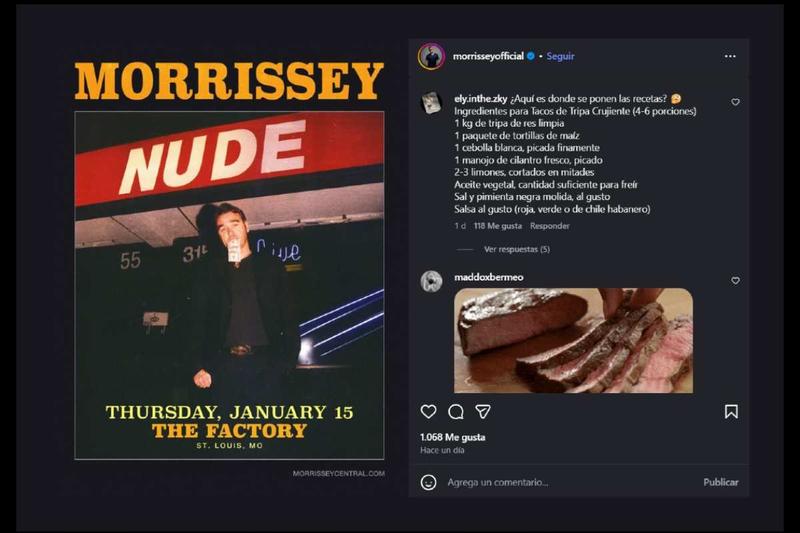 ¿Venganza latina contra Morrissey? Recetas invaden su Instagram