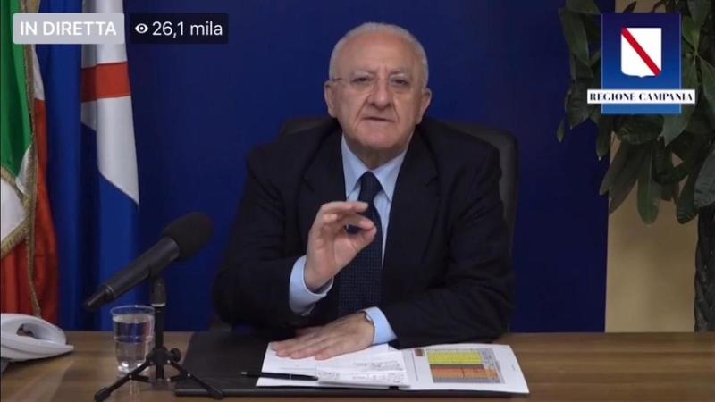 De Luca dalla diretta social: Â«Grazie a noi la nuova Regione potrebbe anche non lavorare per tre anniÂ»