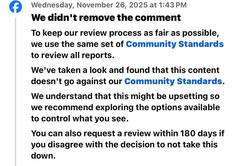 ‘We Didn’t Remove the Post’