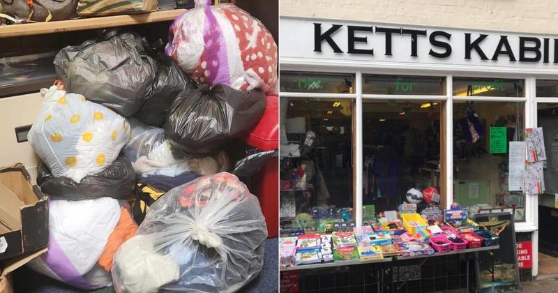 Masses of rubbish donated to shop forces owner to close