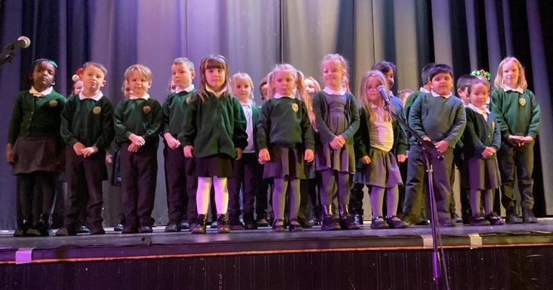 Primary school pupils perform at annual carol service