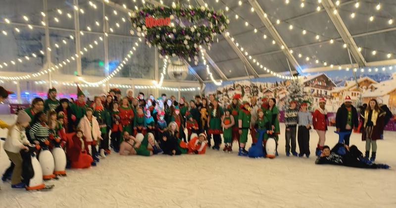 More than 130 elves skate through wintry conditions