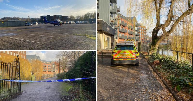 Riverside area cordoned off after person seen in the water