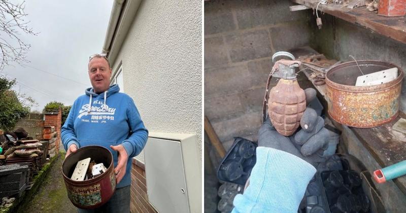 Bomb squad called to quiet cul-de-sac after man finds grenade in chocolate tin