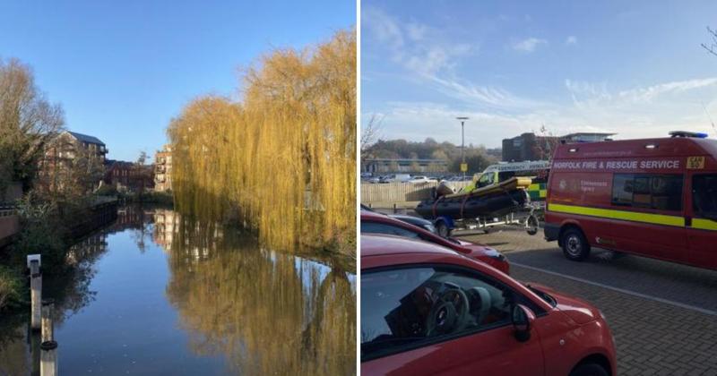 Off-duty police officer jumps in river to help man