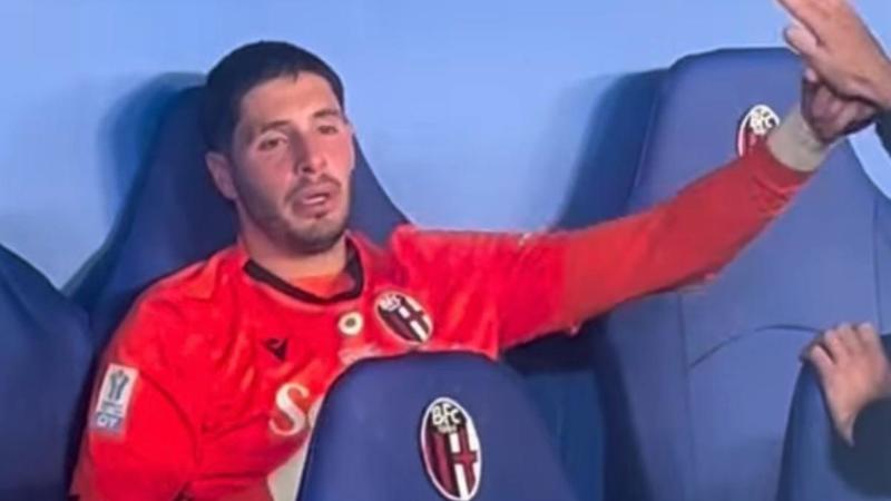 Supercoppa, le lacrime di Federico Ravaglia dopo Napoli-Bologna