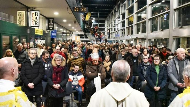 La sera della Vigilia la Messa alle Autolinee di Bergamo