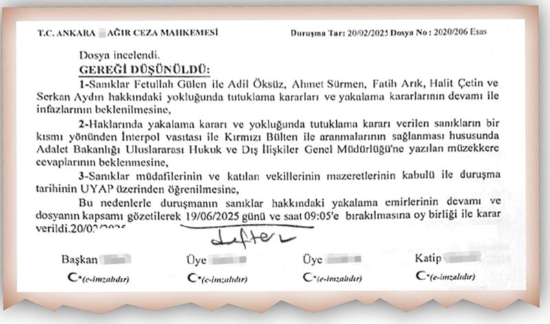 Ağır Ceza Mahkemesi’nin bir numaralı sanığı Fethullah Gülen