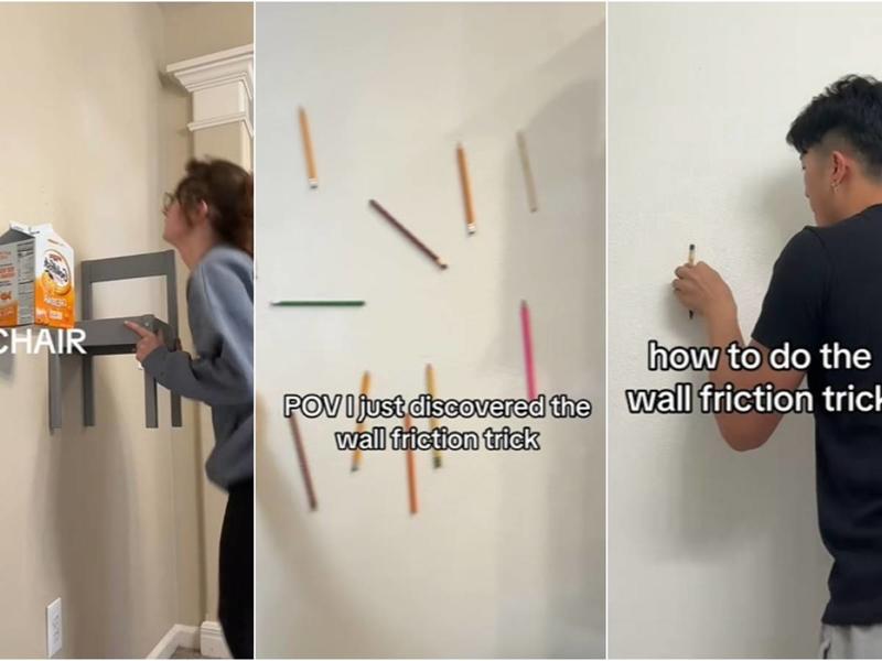Wall friction trend, gli oggetti sfidano il muro (e la fisica) con l'ultimo fenomeno virale