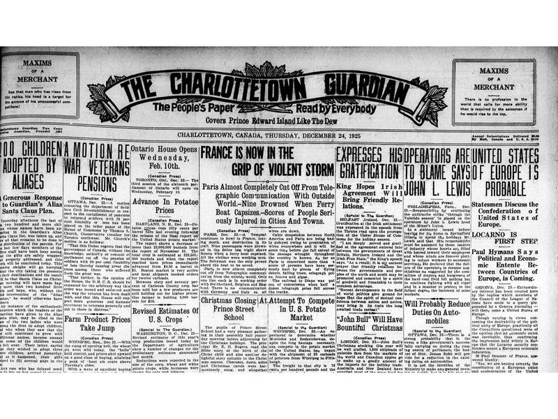 HISTORICAL EDITORIAL: Guardian newspaper reflected on The Day Before on Dec. 24, 1925