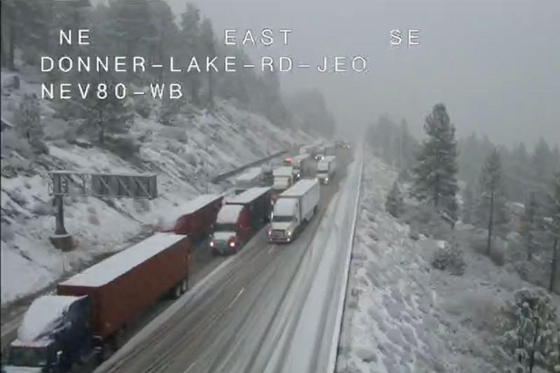 Christmas Eve snowstorm forces cars to turn back on I-80 near Tahoe