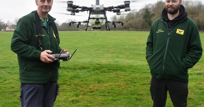 Huge agricultural drone takes first UK flight at Norfolk farm