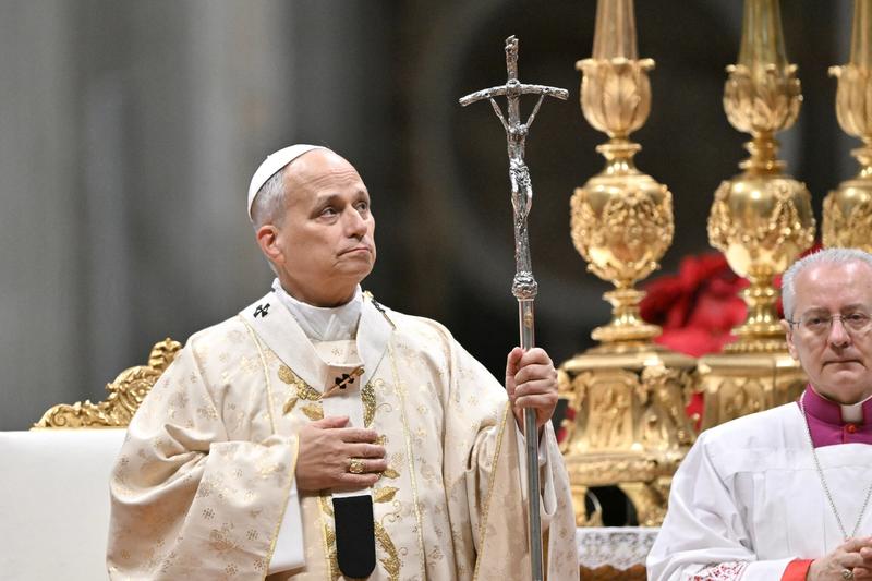 In 1st Christmas mass, Pope Leo laments ‘rain, wind, cold’ facing displaced Gazans