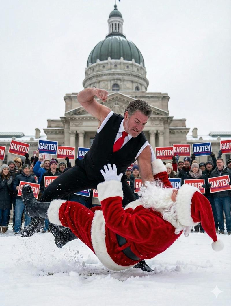 Republican Lawmaker Brags About Beating Up Santa in Weird Photos
