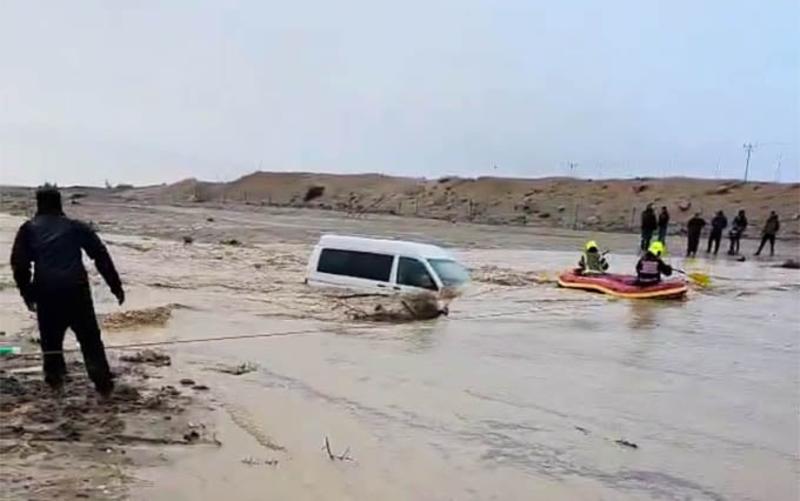 Parents and child rescued from van caught up in flood in south, as rains lash Israel