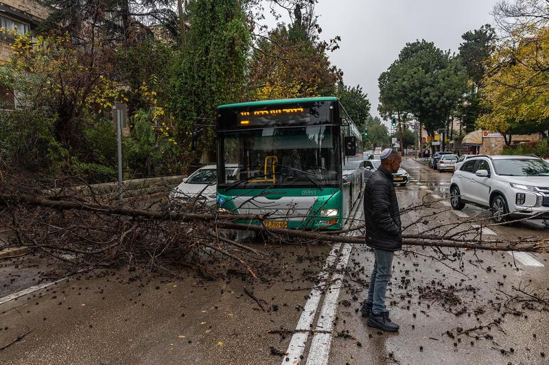 Man seriously injured as balcony collapses in storm; heavy rain, high winds pummel Israel