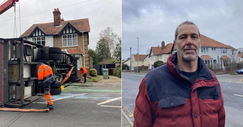 Shocked neighbours describe “horrendous” sound of lorry overturning in busy road Shocked neighbours describe “horrendous” sound of lorry overturning in busy road