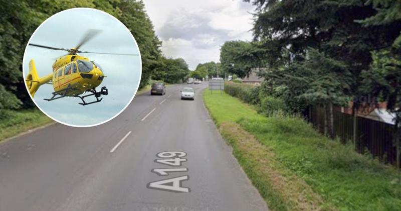 Man taken to hospital by air ambulance after crash