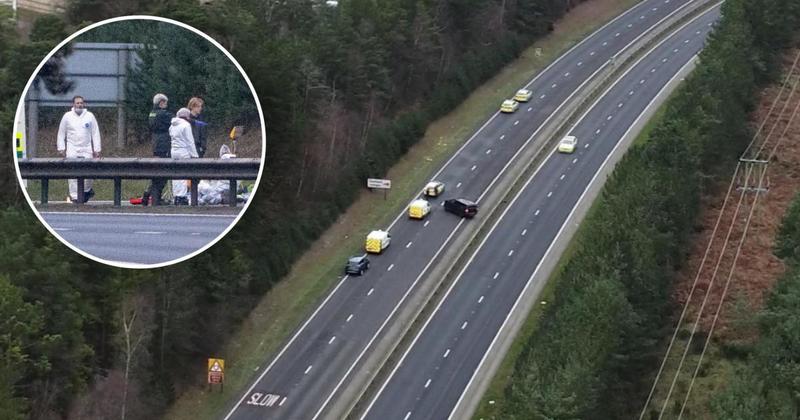 Dramatic images show scene on A11 after 'gunman' shot dead by police