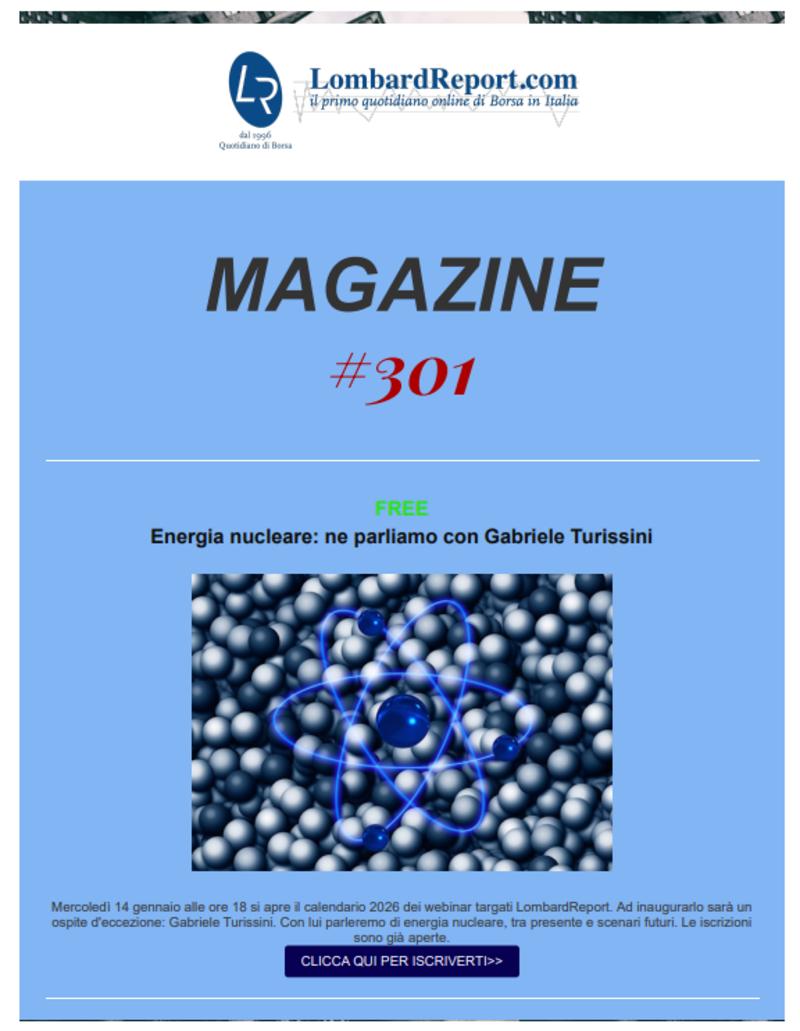[MAGAZINE] Il 2026 si apre con un webinar sul nucleare con Gabriele Turissini
