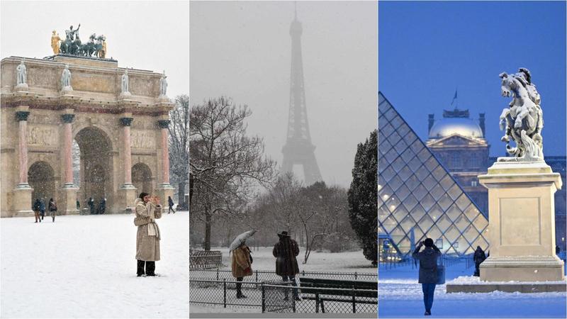 Parigi paralizzata dalla neve: bus fermi, caos treni e aerei, 1000 chilometri di ingorghi nelle strade. Ma a Montmartre si scia