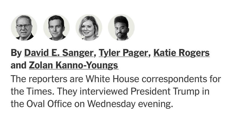 4 gazetecinin önünde Trump’a gösterilen kartın üzerinde ne yazıyordu?