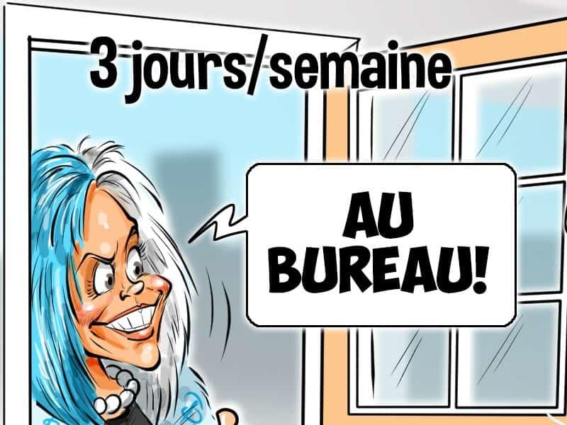 Les fonctionnaires au bureau 3 jours/semaine