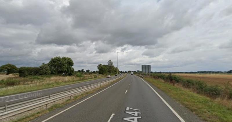 Part of A47 closed after crash