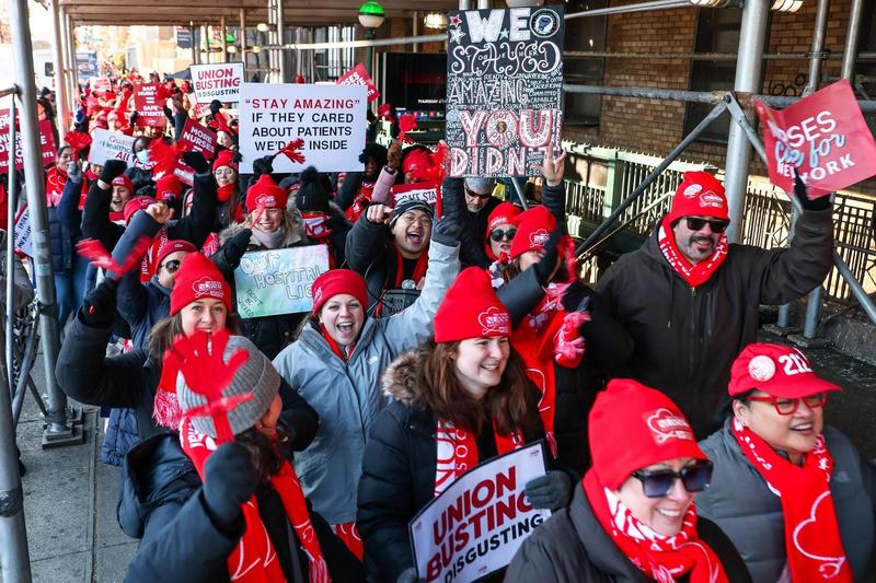 Thousands Of Nurses At New York-Presbyterian/Columbia, Montefiore Medical Center And Mount Sinai On Strike