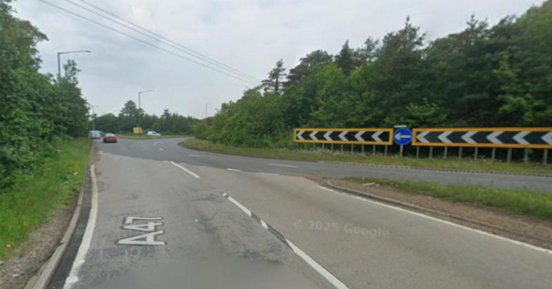 A47 partially blocked after crash