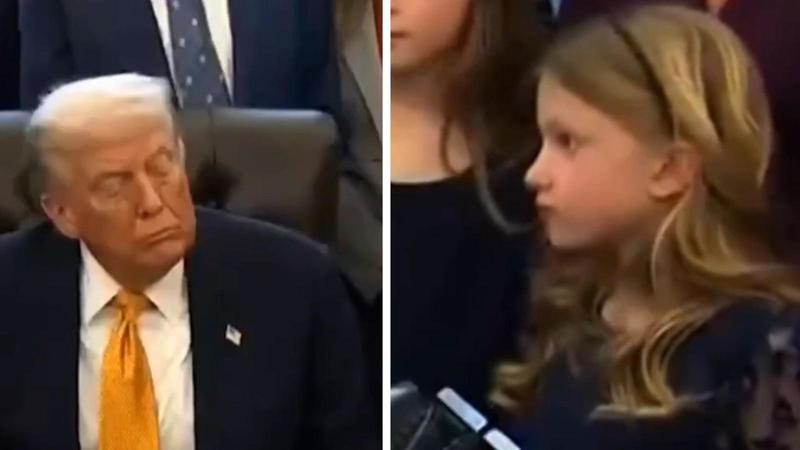 Trump si appisola (di nuovo) in pubblico: bimba lo scopre e 'fa la spia' alla mamma. Il video