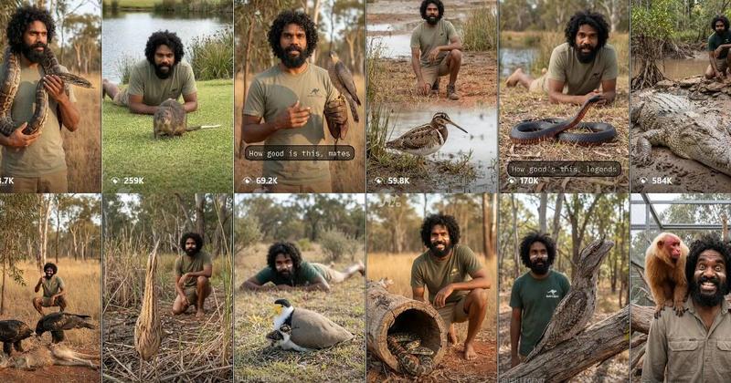 This TikTok star sharing Australian animal stories doesn't exist - it's AI Blakface