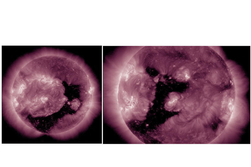 Корональная дыра на солнце в миллион километров оказалась «старой знакомой»
