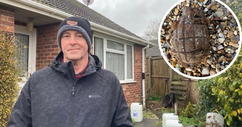 Retiree's shock at finding a grenade in his front garden