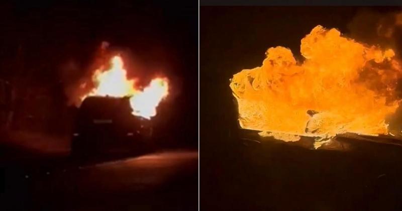 WATCH: Car bursts into flames on the A47